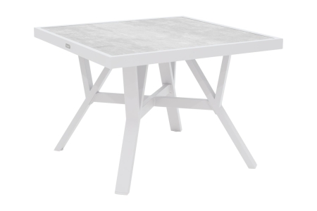 Brafab Samvaro High Loungetisch 90x90x65cm, Wei&szlig;-Grau