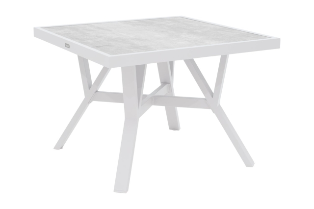 Brafab Samvaro High Loungetisch 90x90x65cm, Wei&szlig;-Grau