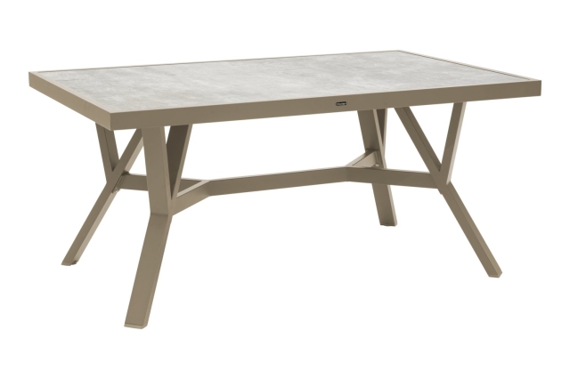 Brafab Samvaro Loungetisch 140x90x65cm, Khaki-Sand, mit Glasplatten