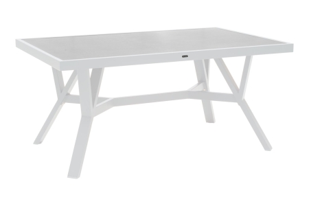 Brafab Samvaro High Loungetisch 140x90x65cm Aluminium-Glas, Wei&szlig;-Grau