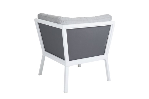 Brafab Samvaro Lounge-Eckmodul 79x79cm Aluminium wei&szlig;, Bezug pearl grey