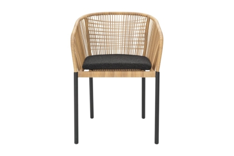 Brafab Delta Diningsessel, Schwarz-Teddy Black, inkl. Kissen