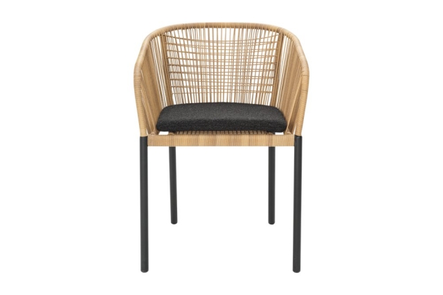 Brafab Delta Diningsessel, Schwarz-Teddy Black, inkl. Kissen