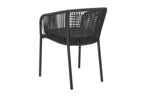 Brafab Delta Diningsessel, Schwarz-Teddy Black, inkl. Kissen