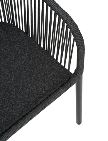 Brafab Delta Diningsessel, Schwarz-Teddy Black, inkl. Kissen