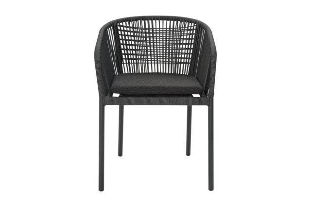 Brafab Delta Diningsessel, Schwarz-Teddy Black, inkl. Kissen