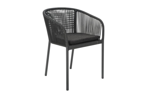 Brafab Delta Diningsessel, Anthrazit-Teddy Black, stapelbar