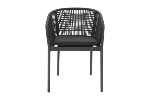 Brafab Delta Diningsessel, Anthrazit-Teddy Black, stapelbar