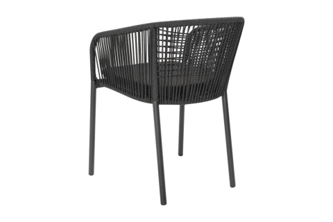 Brafab Delta Diningsessel, Anthrazit-Teddy Black, stapelbar