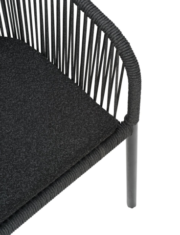 Brafab Delta Diningsessel, Anthrazit-Teddy Black, stapelbar