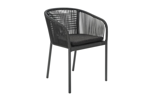 Brafab Delta Diningsessel, Anthrazit-Teddy Black, stapelbar