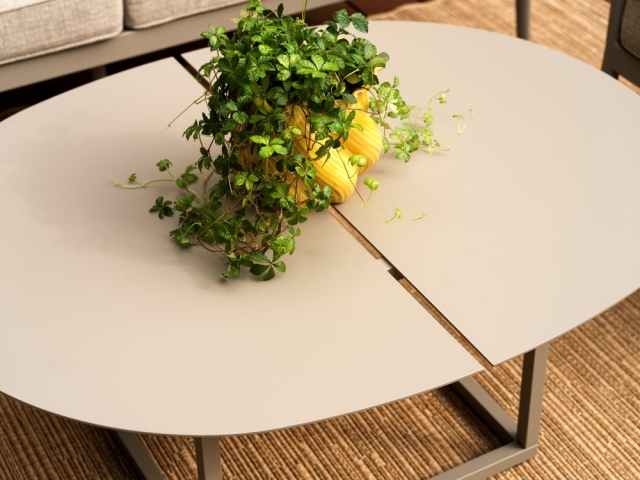 Brafab Olive Loungetisch 110x80x40cm, Aluminium Khaki