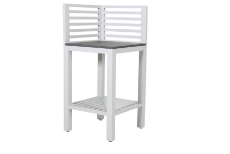 Bellac Outdoork&uuml;che Wei&szlig; Ecke, 60x60x90cm mit Granitplatte