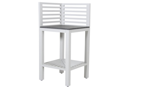 Bellac Outdoork&uuml;che Wei&szlig; Ecke, 60x60x90cm mit Granitplatte