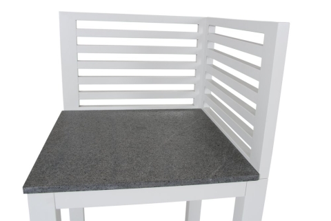 Bellac Outdoork&uuml;che Wei&szlig; Ecke, 60x60x90cm mit Granitplatte