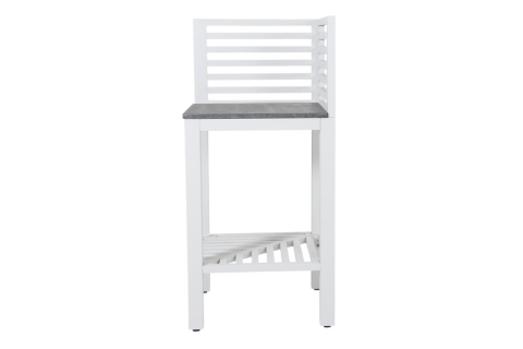 Bellac Outdoork&uuml;che Wei&szlig; Ecke, 60x60x90cm mit Granitplatte