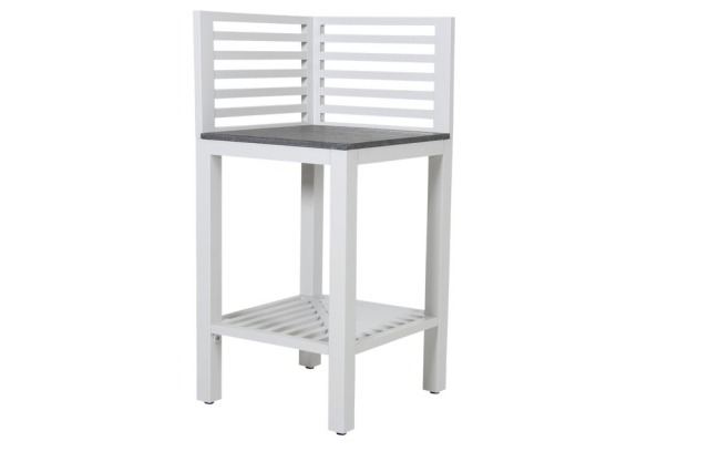 Bellac Outdoork&uuml;che Wei&szlig; Ecke, 60x60x90cm mit Granitplatte