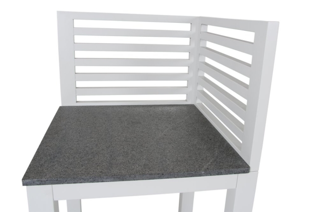 Bellac Outdoork&uuml;che Wei&szlig; Ecke, 60x60x90cm mit Granitplatte