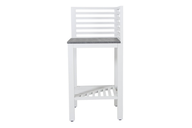 Bellac Outdoork&uuml;che Wei&szlig; Ecke, 60x60x90cm mit Granitplatte