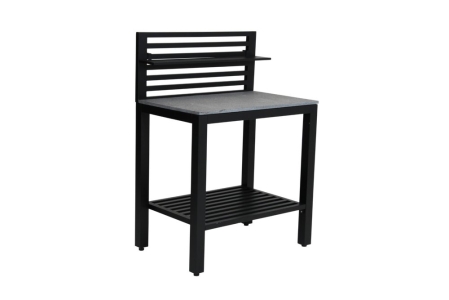 Bellac Outdoork&uuml;che Schwarz-Grau, 90x60x127cm mit Granitplatte