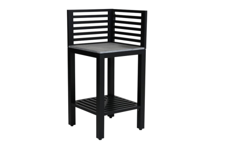 Bellac Outdoork&uuml;che Schwarz-Grau Ecke, 60x60x127cm mit Granitplatte