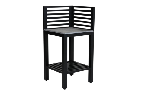 Bellac Outdoork&uuml;che Schwarz-Grau Ecke, 60x60x127cm mit Granitplatte