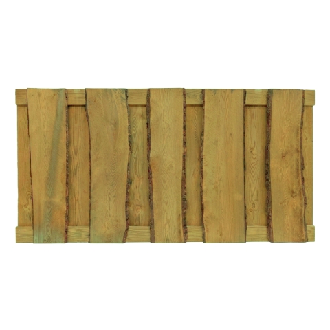 Bohlenzaun Starkis 180x90cm Kiefer kdi gr&uuml;n, aus unbes&auml;umten s&auml;gerauhen Bohlen