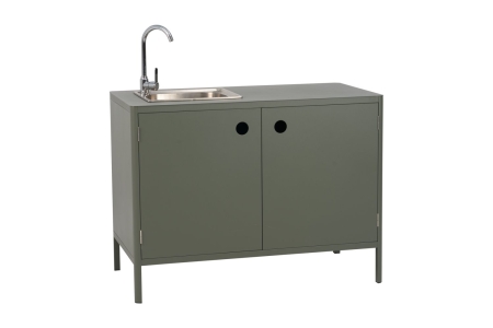 Kelia Nordic Green Outdoork&uuml;che 121x64x91cm, mit Sp&uuml;le und Wasserhahn