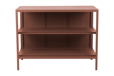 Kelia Zin Red Outdoork&uuml;che 121x64x91cm mit offenen Regalen