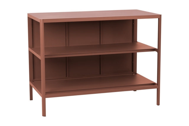 Kelia Zin Red Outdoork&uuml;che 121x64x91cm mit offenen Regalen
