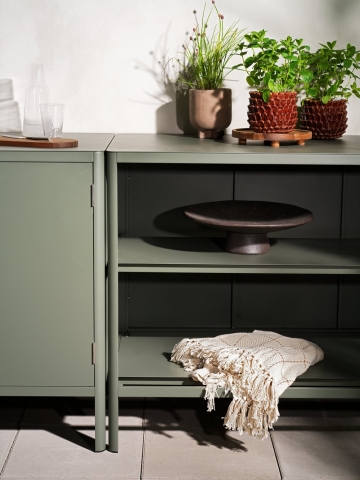 Kelia Nordic Green Outdoork&uuml;che 121x64x91cm mit offenen Regalen