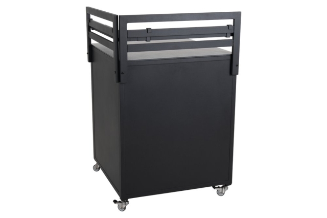 Fornax Outdoork&uuml;che Ecke, Schwarz-Teak, 74x74x114cm