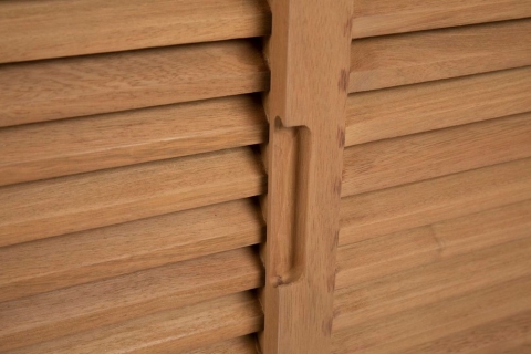 Fornax Outdoork&uuml;che Schwarz-Teak, 140x74x114cm