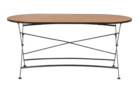 Brafab Brewer Esstisch 160x85 cm, Schwarz-Teak, klappbar