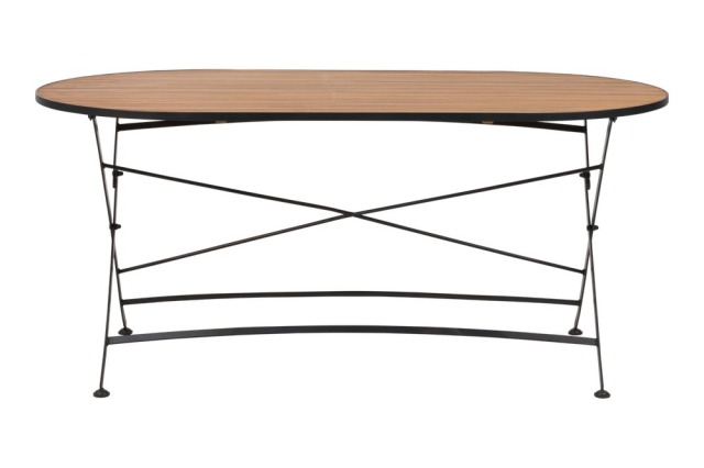 Brafab Brewer Esstisch 160x85 cm, Schwarz-Teak, klappbar