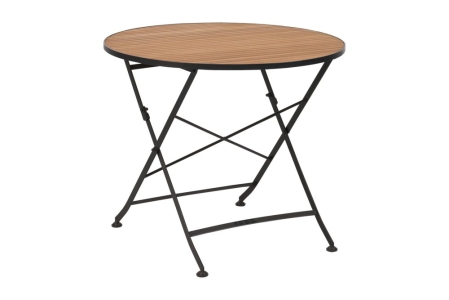 Brafab Brewer Esstisch Schwarz-Teak Durchm. 85 H73 cm
