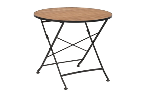Brafab Brewer Esstisch Schwarz-Teak Durchm. 85 H73 cm