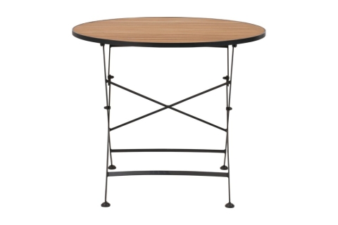 Brafab Brewer Esstisch Schwarz-Teak Durchm. 85 H73 cm