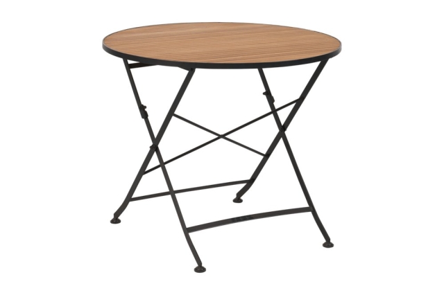 Brafab Brewer Esstisch Schwarz-Teak Durchm. 85 H73 cm