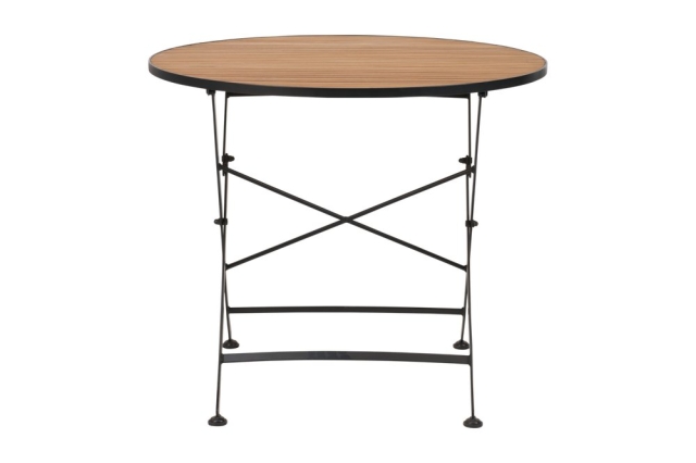 Brafab Brewer Esstisch Schwarz-Teak Durchm. 85 H73 cm