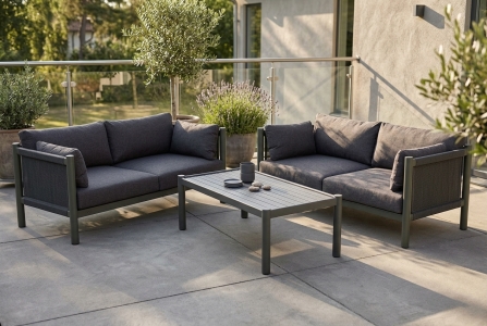 Brafab Brad Sofa-Set Nordic Green, 2 Sofa und 1 Loungetisch 150x71cm