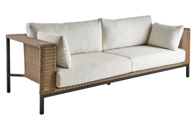 Brafab Shell 2,5-Sitzer Sofa Rustik-Teddy Rice 218x92x84cm
