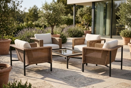 Brafab Shell Set-2 inkl. Polster, 4 Sessel1 1 Loungetisch
