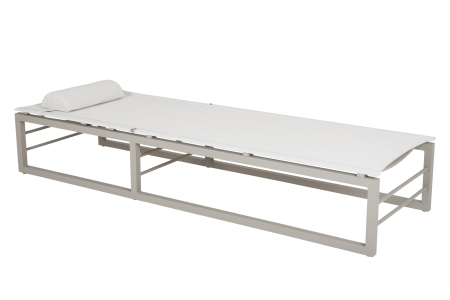 Brafab Vevi Sonnenliege 200x64x36cm Aluminium Khaki-Wei&szlig;