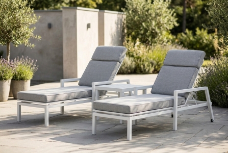 Brafab Belfort Gartenliegen Set wei&szlig;