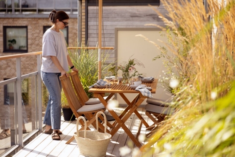 Brafab Turin Diningstuhl, Teakholz Natur, faltbar