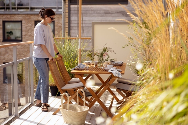 Brafab Turin Diningstuhl, Teakholz Natur, faltbar