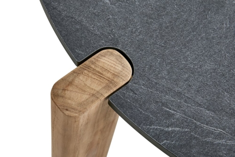 Brafab Domino Loungetisch Antrazit-Natur Durchm. 70 H41 cm