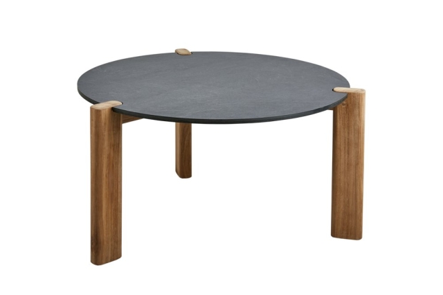 Brafab Domino Loungetisch Antrazit-Natur Durchm. 70 H41 cm