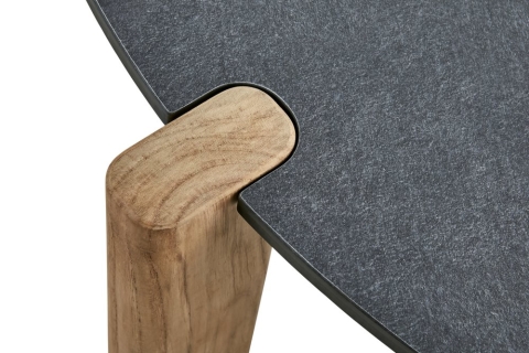 Domino Loungetisch Antrazit-Natur Durchmesser 90cm H 36cm